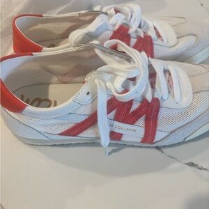 Sam Edelman White and Orange Sneakers
